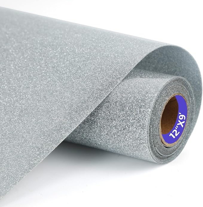 HTVVETUR Glitter HTV Vinyl Rolls Heat Transfer Vinyl