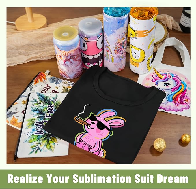 Joyclub 5 PCS Unisex Sublimation Blanks Bulk Polyester T Shirts