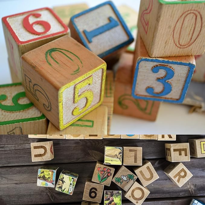 MUXGOA Unfinished Wooden Cubes, 1 Inch Wood Square Blocks