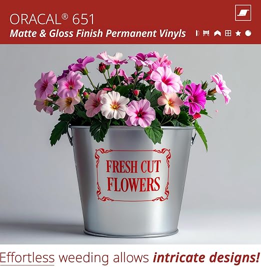 ORACAL 651 Matte Red Vinyl Durable Roll Easy to Weed Permanent Adhesive Craft
