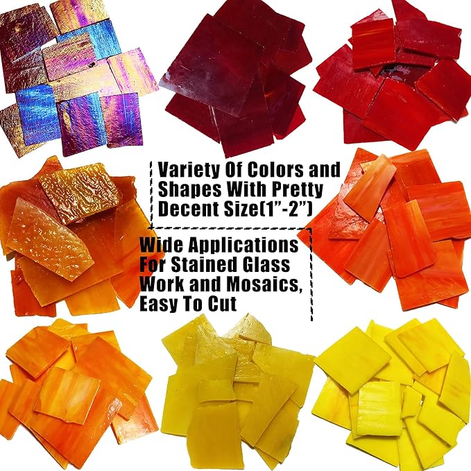 Stained Glass Scraps Sheets, Mosaic Tiles