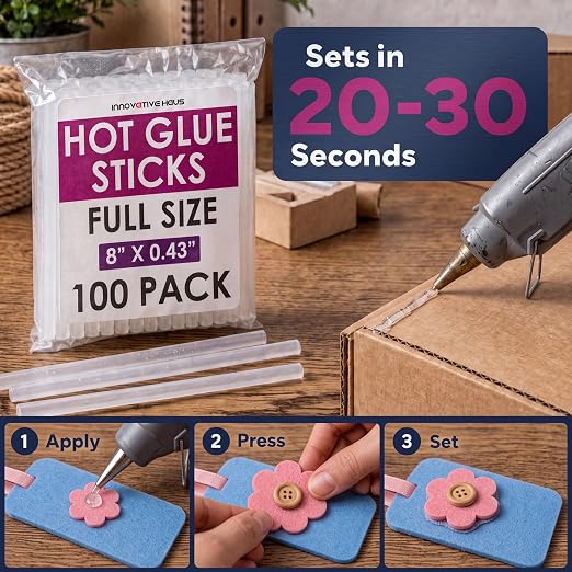 Innovative Haus Full Size Hot Glue Sticks Bulk 100 Pack