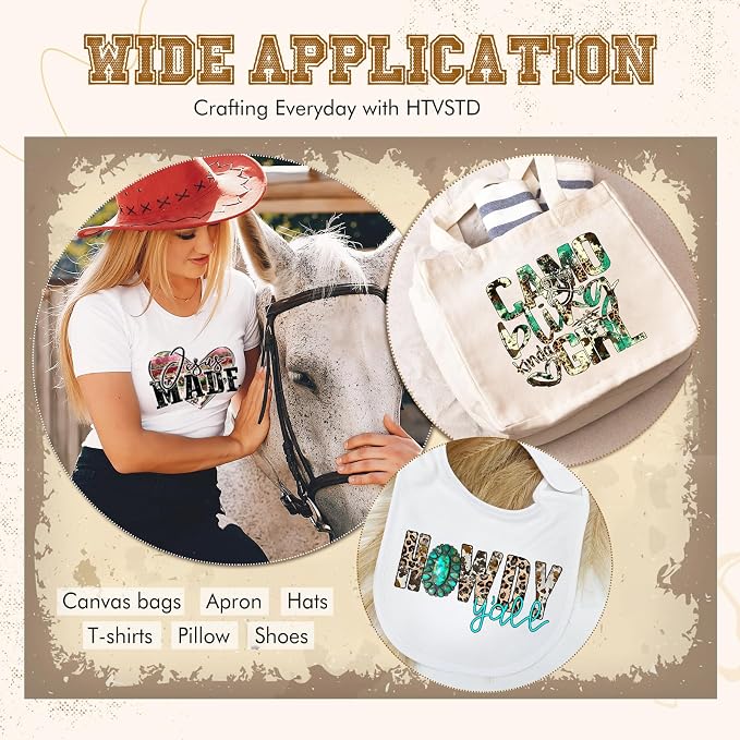 HTVSTD Cowhide HTV Heat Transfer Vinyl 10 Sheets 12×10in Iron on Vinyl | Serape
