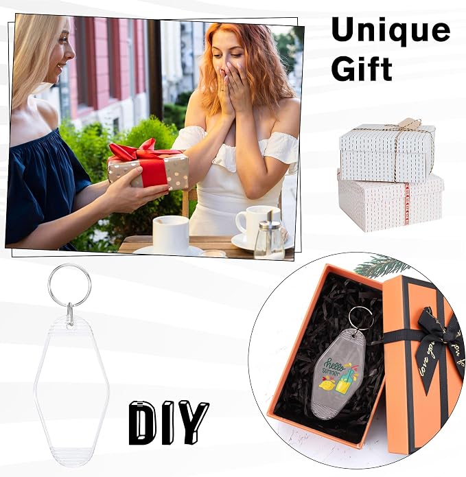 Yoption 50pcs Blank Motel Keychain Bulk