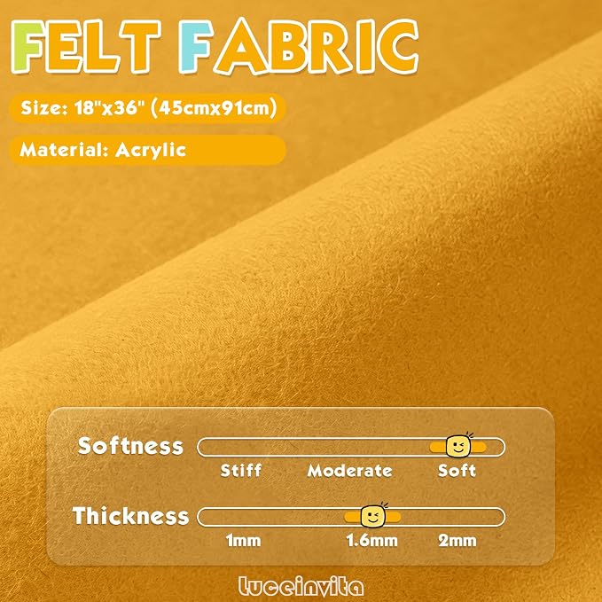 Honey Gold 18" X 36" Felt Fabric Sheet