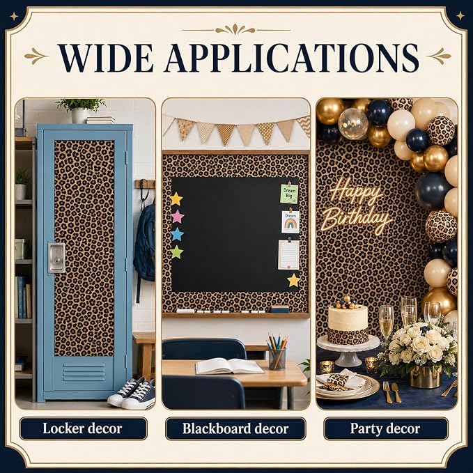 Leopard Print Bulletin Board Paper Roll Cheetah Bulletin Board Background Paper