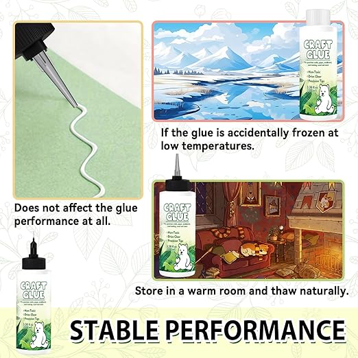 Craft Glue Bottle with Fine Tip, Craft Glue Quick Dry Clear