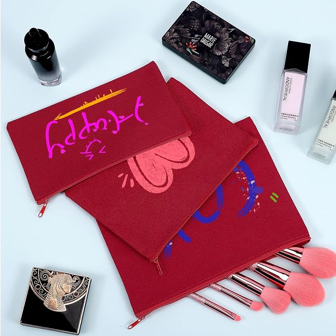 12 Pieces Cotton Canvas Makeup Bag, Blank DIY Craft Bag