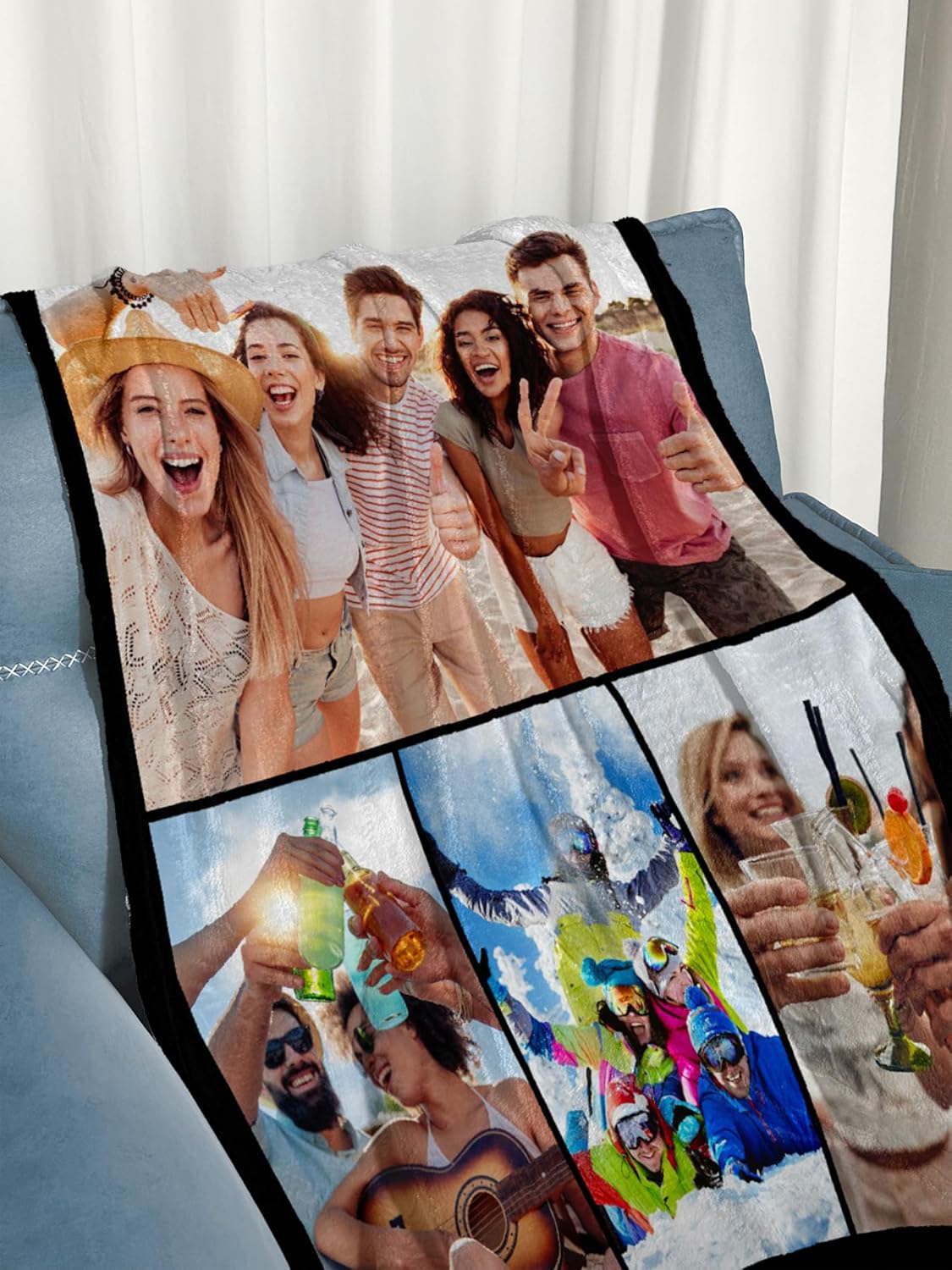 Custom Blanket with Photos Text Personalized Blanket Thows with Picture Customizable Photo Blankets Gifts for Mom Dad Couple Girlfriend Boyfriend Wife Husband