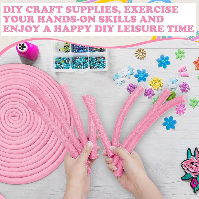 Frienda 5/8 Inch x 40 Ft Pink Foam Noodles