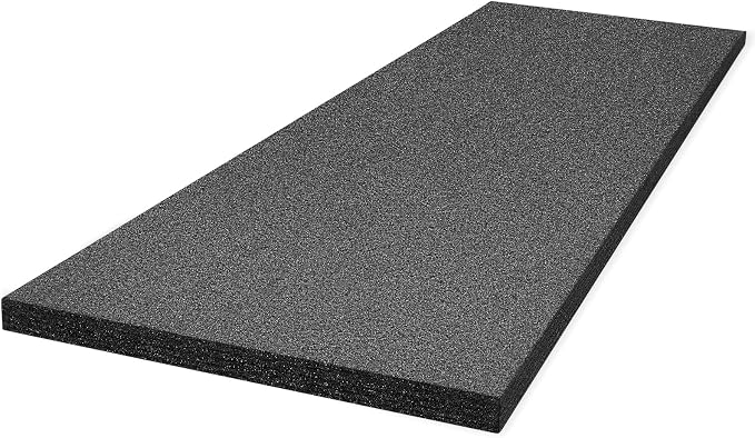 Ramede Customizable Polyethylene Foam Sheet 54 x 16 x 1 Inch Black Foam Insert