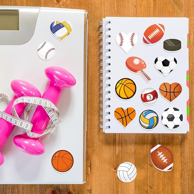 300Pcs Sports Foam Stickers Assorted Sport Ball Basketball Football Baseball