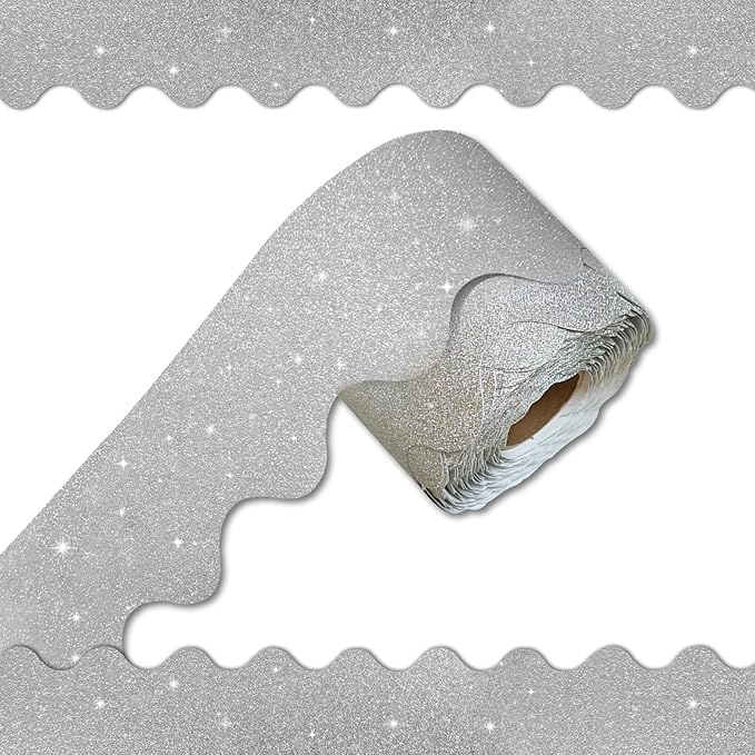 70Ft Shine Bulletin Board Borders，Scalloped Poster Boards Decorations Trim
