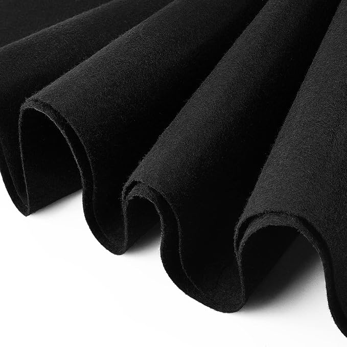 BENECREAT 10FT 15.75 Inch Wide Black Felt Roll Craft Felt Nonwoven Fabric