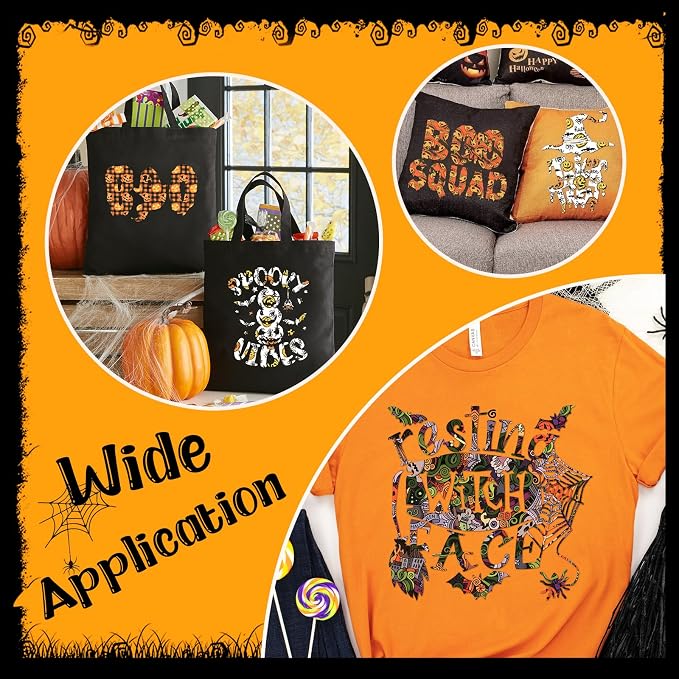 HTVSTD Pumpkin Halloween HTV Heat Transfer Vinyl 12pcs 12×10in | Halloween