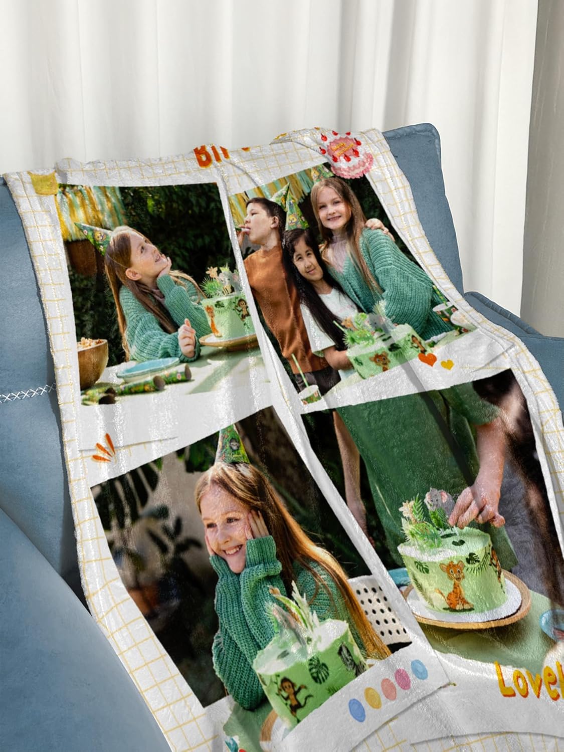 Personalized Photos Blanket Custom Flannel Blanket with Picture Text Customizable Blankets Gifts for Birthday Christmas Valentines Day