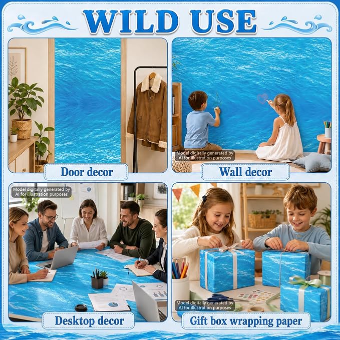 Ocean Waves Bulletin Board Roll Non-Woven Fabric Poster 16in X 20ft | Back to