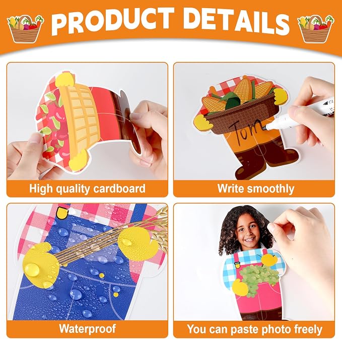 160Pcs Farm Animal Farmer Cutouts Back to School Bulletin Board Decoration Set