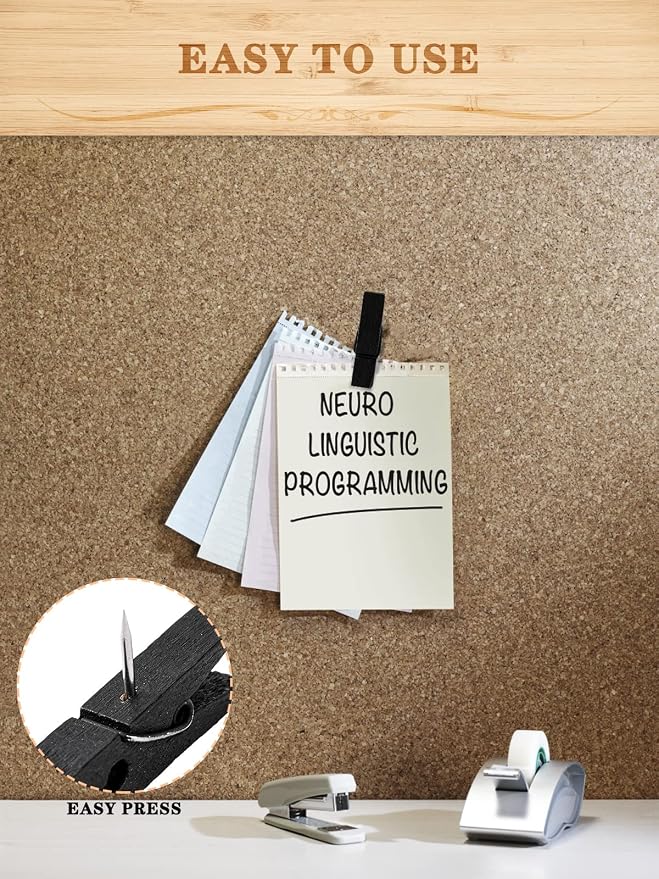 50pcs Black Wooden Push Pin Clips