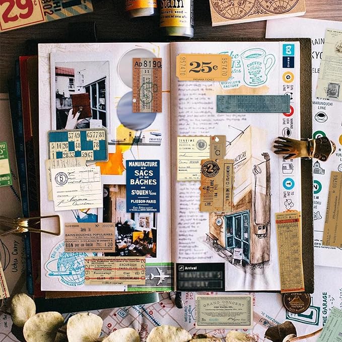 PRSTINCOL 100Pcs Vintage Sticker Pack