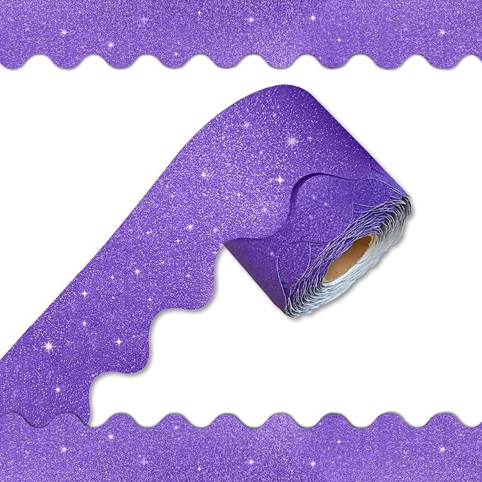 70Ft Shine Bulletin Board Borders，Scalloped Poster Boards Decorations Trim