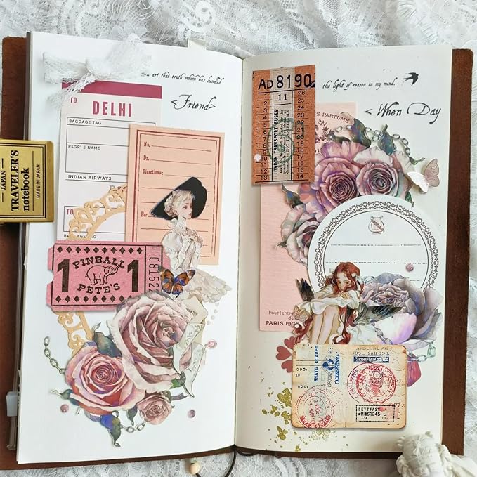 PRSTINCOL 100Pcs Vintage Sticker Pack