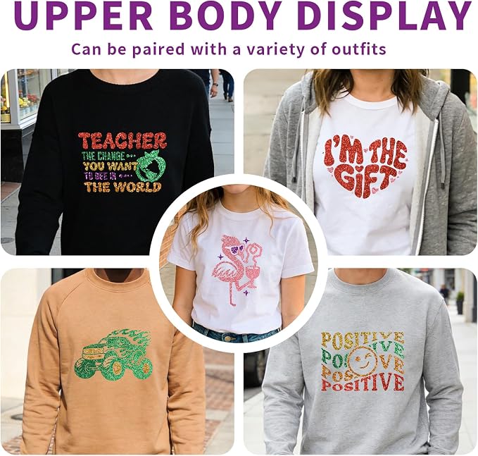 Glitter HTV Heat Transfer Vinyl, Sparkle HTV Compatible