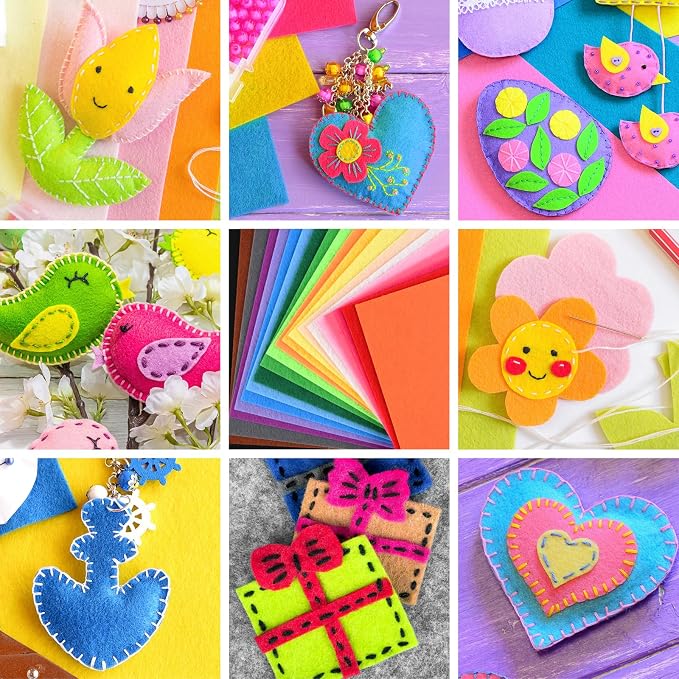 NEBURORA 80PCS Felt Fabric Sheets Craft Kit