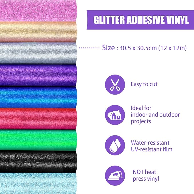 Glitter Self Adhesive Vinyl for Cricut