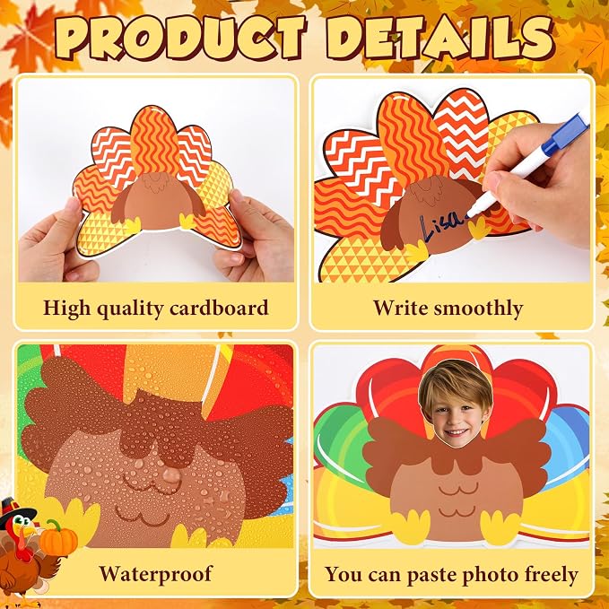 gisgfim 80Pcs Fall Decorations Bulletin Board Thanksgiving Turkey Paper