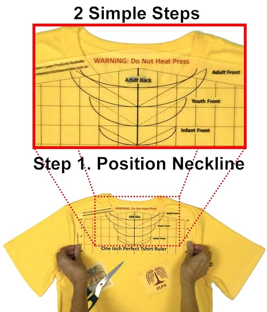 T-Shirt Ruler Guide, Neckline Heat Press Alignment Tool