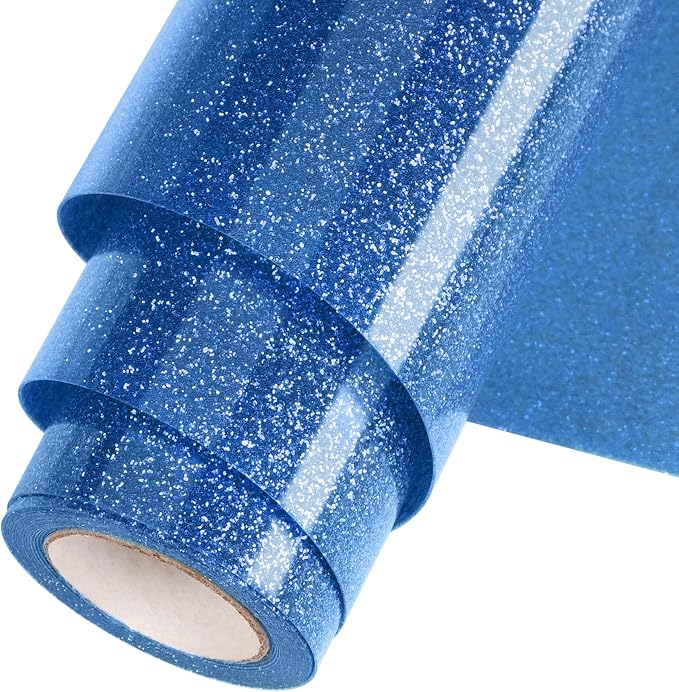 Blue Glitter HTV Heat Transfer Vinyl Roll 12inch x 10 ft