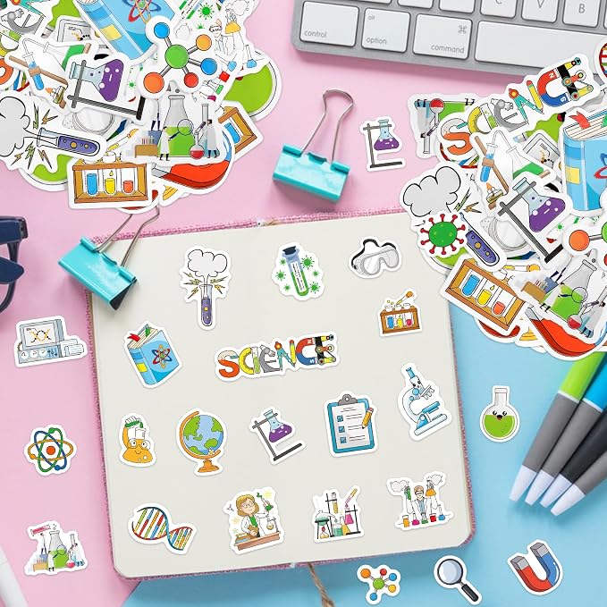 300Pcs Science Foam Stickers, Self-Adhesive Chemistry Biology Physics Stickers