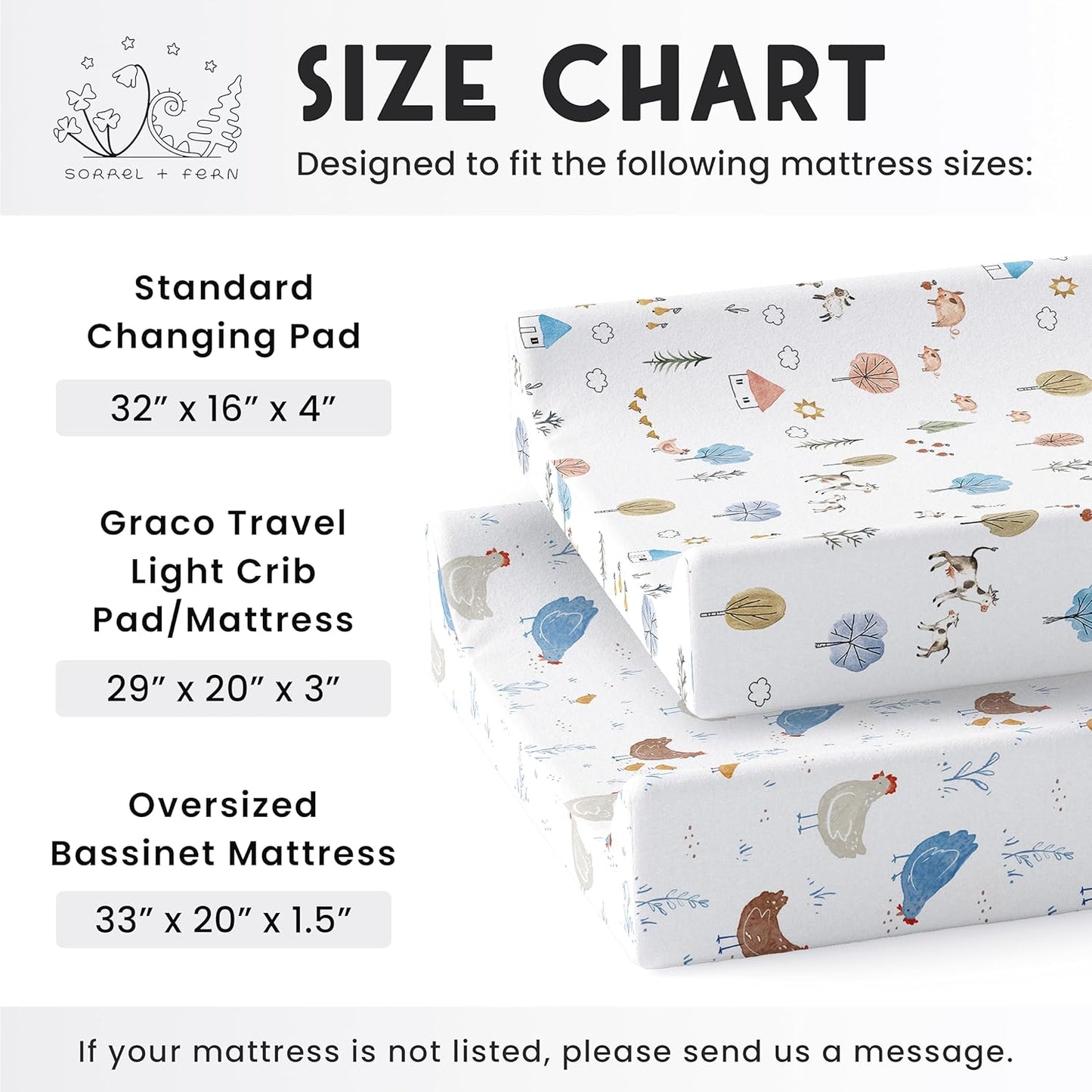 Baby Changing Pad Cover 2-Pack for Boys, Girls (Farm Animals) - Premium Fitted Sheets Baby Diaper Changing Table Cover - Buttery Soft Cotton Blend