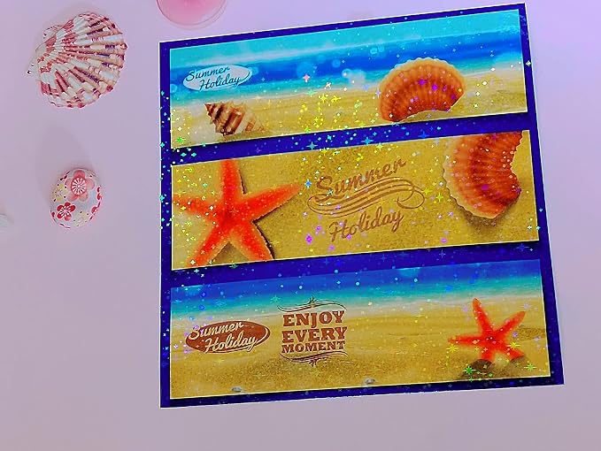 Bleidruck 25 Sheets Stars Clear Holographic Laminate Sheet Adhesive Paper |