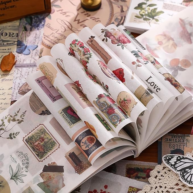 Flower Sticker Book for Scrapbooking, 500+ Floral Stickers for Junk Journal