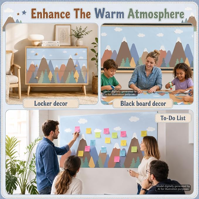 Moving Mountains Bulletin Board Roll Non-Woven Fabric Poster 16in X 20ft | Back