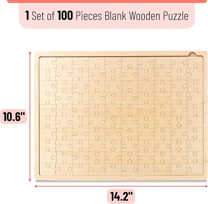 Mr. Pen- Blank Wooden Puzzle, 100 Pieces, 14.2" x 10.6" | Wooden Blank Puzzles