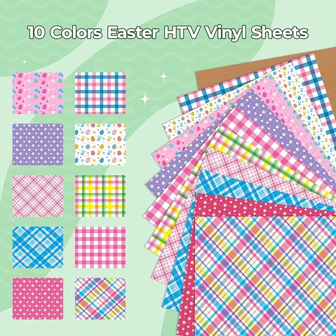 HTVRONT Plaid HTV Heat Transfer Vinyl