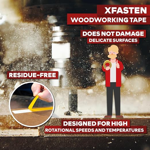 XFasten Double Sided Woodworking Tape 1 Inch x 180