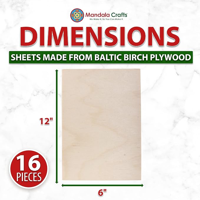 Mandala Crafts Baltic Birch Plywood Board