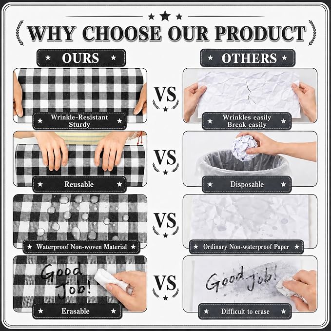 Black White Buffalo Bulletin Board Roll Non-Woven Fabric Poster 16in X 20ft |