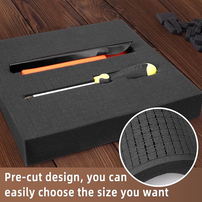 DECOHS 4 Pcs Pick and Pluck Foam- 12 x 12 x 2 Inch Pick Apart Foam Insert-