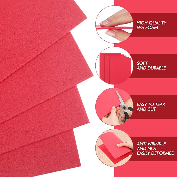 Innconee 30 Pcs 3D 3mm Embroidery Foam EVA Puffy Foam Sheets