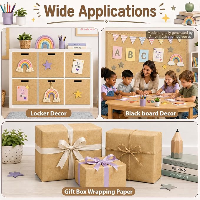 Vintage Parchment Bulletin Board Roll Non-Woven Fabric Poster | Back to School