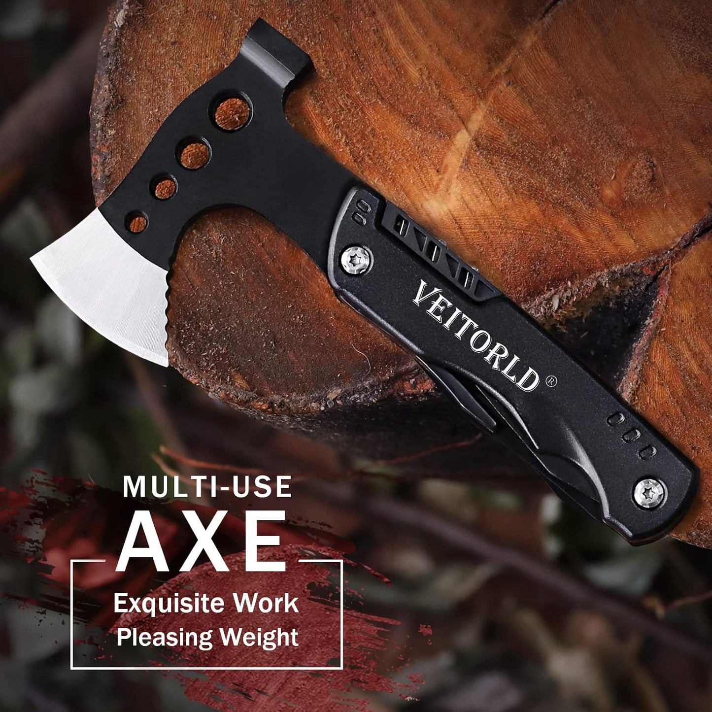 VEITORLD Christmas Stocking Stuffers, Gifts for Men Dad Husband, Unique Anniversary Birthday Gifts Idea for Him, Multitool Axe Hammer Camping Accessories, Cool Hunting Fishing Hiking Presents