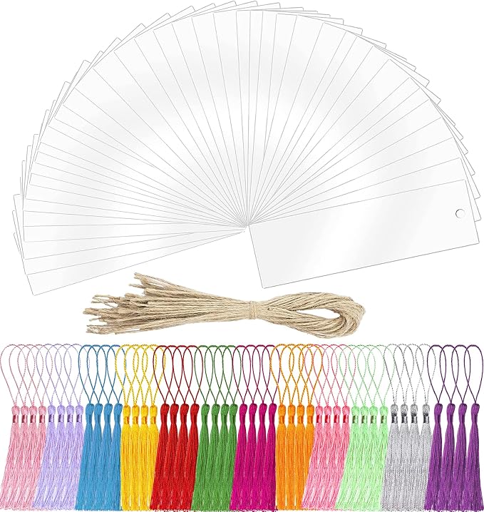 Acrylic Blank Bookmark, BetterJonny 40Pcs Clear Craft Bookmark Acrylic Book