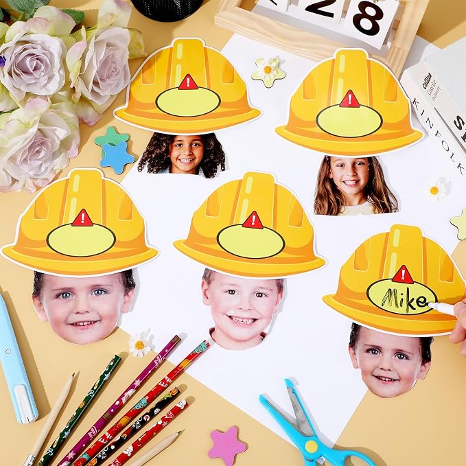 gisgfim 80Pcs Construction Helmet Cutouts Back to School Decorations Bulletin