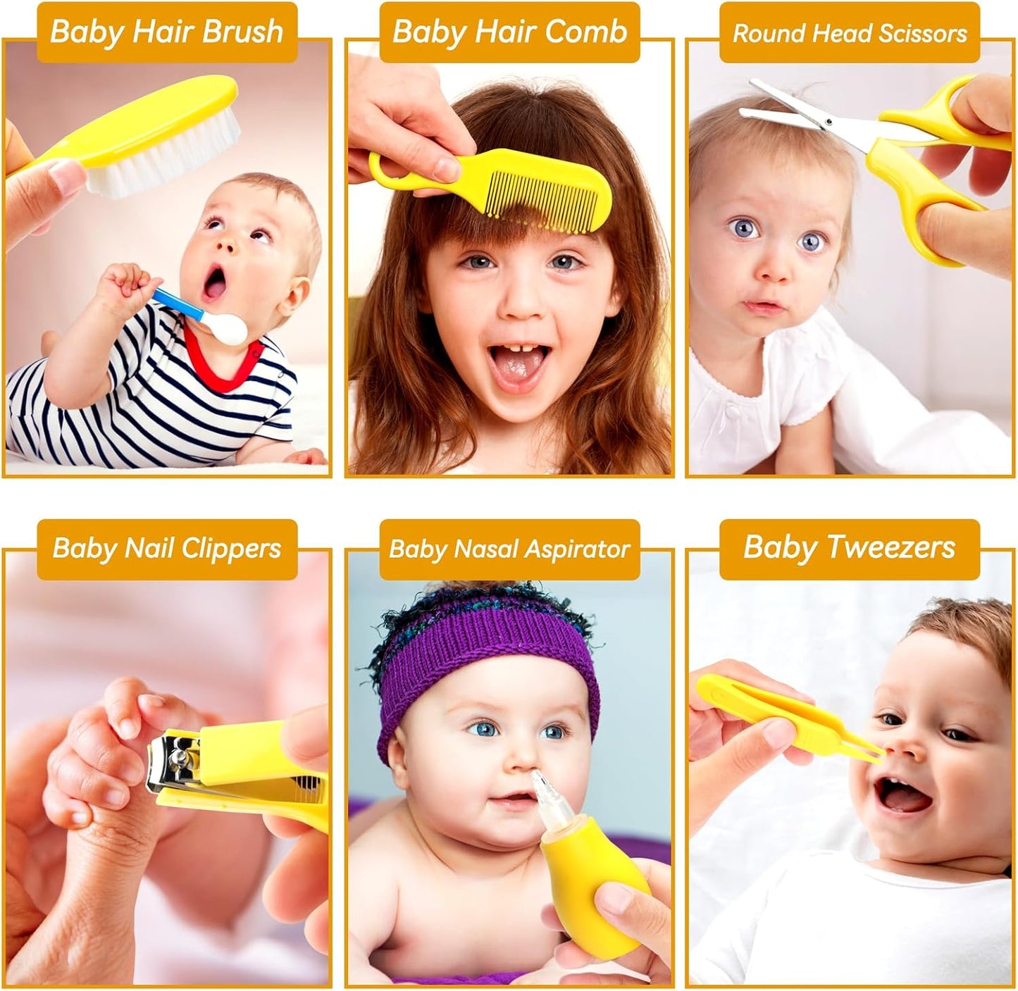 Baby Healthcare and Grooming Kit, Portable Baby Safety Care Set, Baby Essentials kit for Newborn(Yellow 20 in 1)