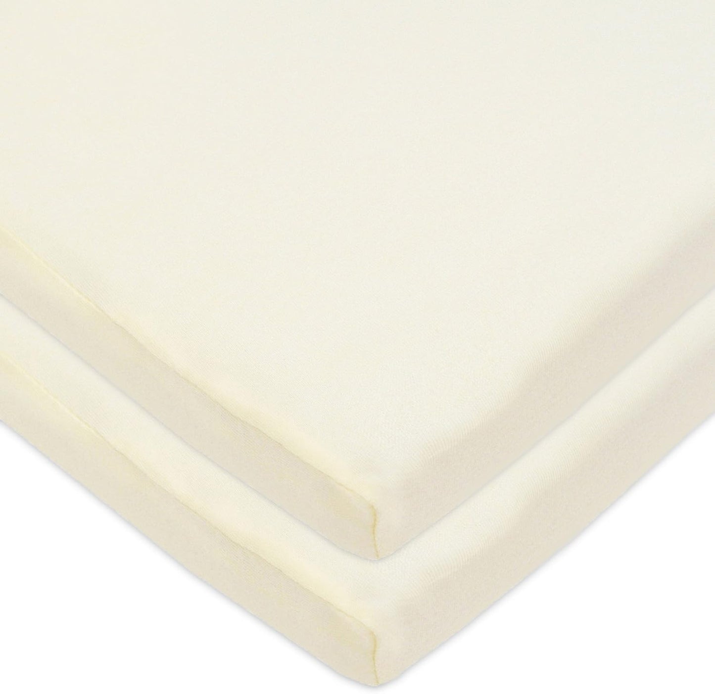 American Baby Company 2 Pack 100% Natural Cotton Fitted Cradle/Bassinet Sheets 36" x 18" - Soft, Breathable & Hypoallergenic Bed Sheets, Ecru, Neutral for Boys & Girls